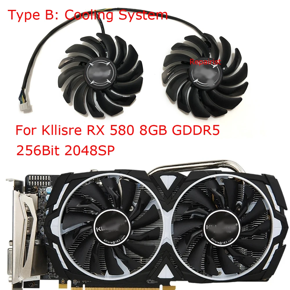 Rx 580 8Gb 2048Sp Gpu - 2 stks/set, VGA GPU Koeler, Videokaarten