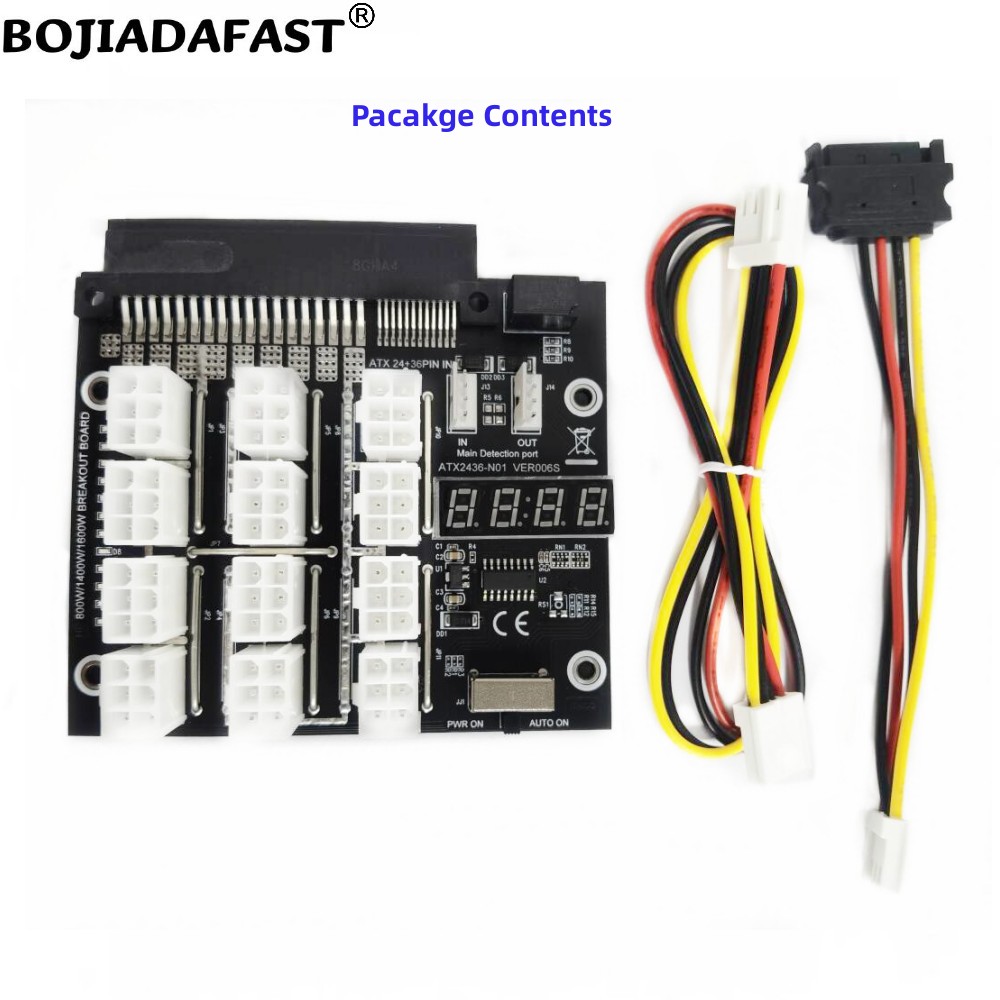 12-poorts PCIE 6-pins connecto - 2400W Server Psu Breakout Board recensie en prijs